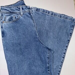 Noisy May Nat Flared Jeans 26 High Waisted Flare Leg Blue Denim Retro W25 L28.5